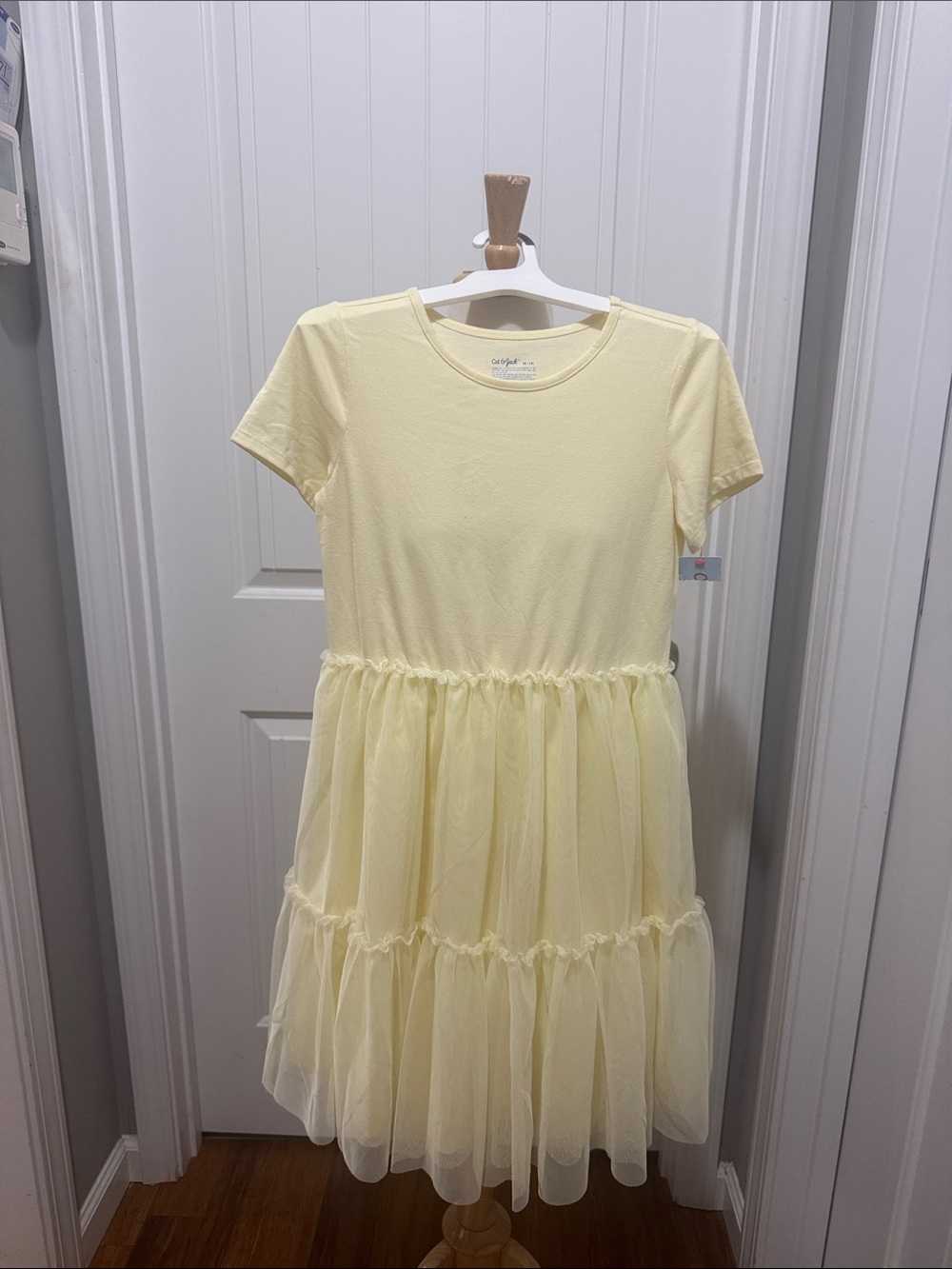 Cat & Jack Light Yellow Tulle Tiered Dress